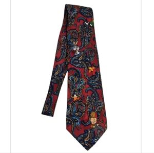 Looney Tunes Mania Character Burgundy Paisley Tie